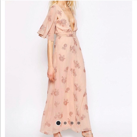 asos flutter sleeve maxi dress